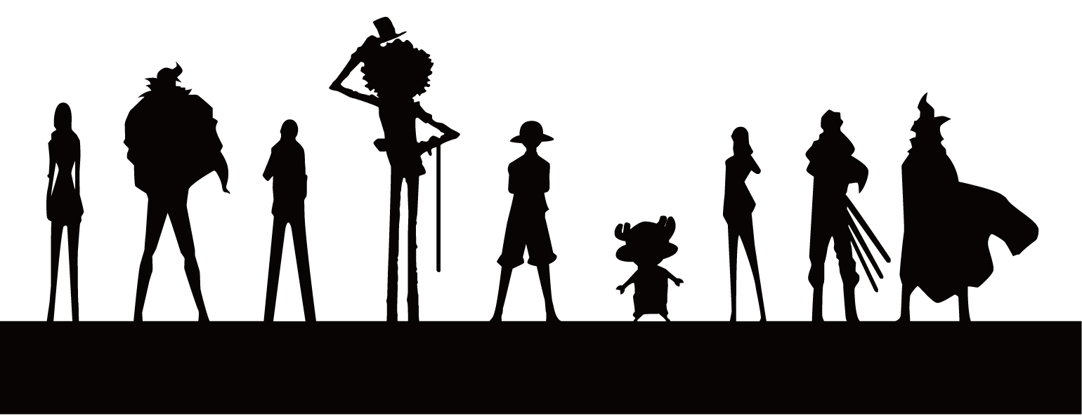Plusieurs personnages de One Piece en ombre